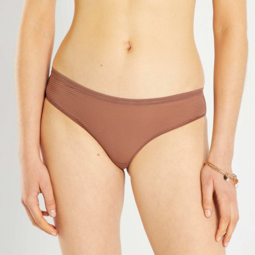 Tanga microfibre - Marron