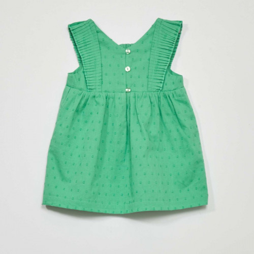 Robe en voile de coton + culotte - 2 pièces - Vert