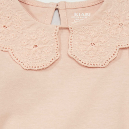 Tee-shirt avec col claudine - Rose