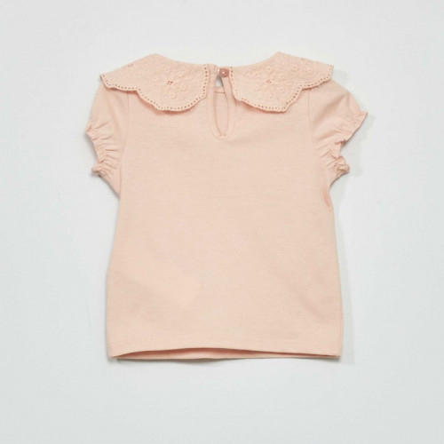 Tee-shirt avec col claudine - Rose