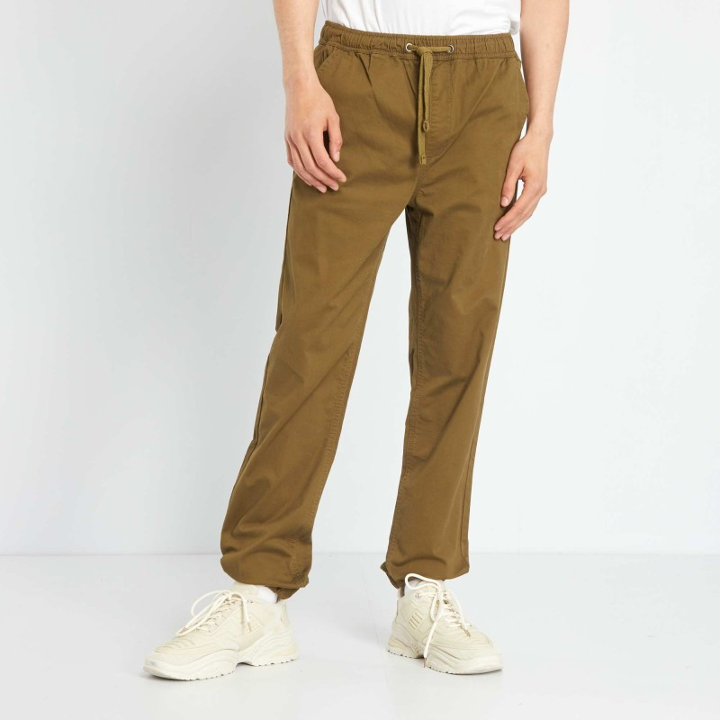 Pantalon esprit 'jogger' - Kaki