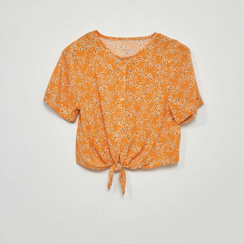 Blouse à nouer devant - Jaune