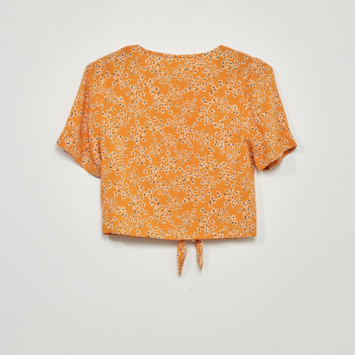 Blouse à nouer devant - Jaune