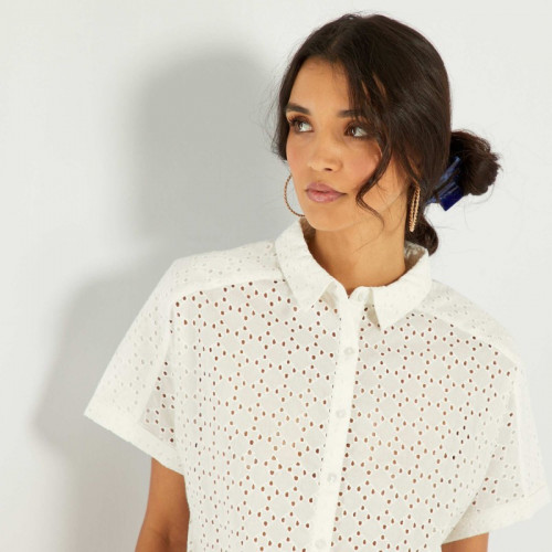 Chemise avec broderie - Blanc