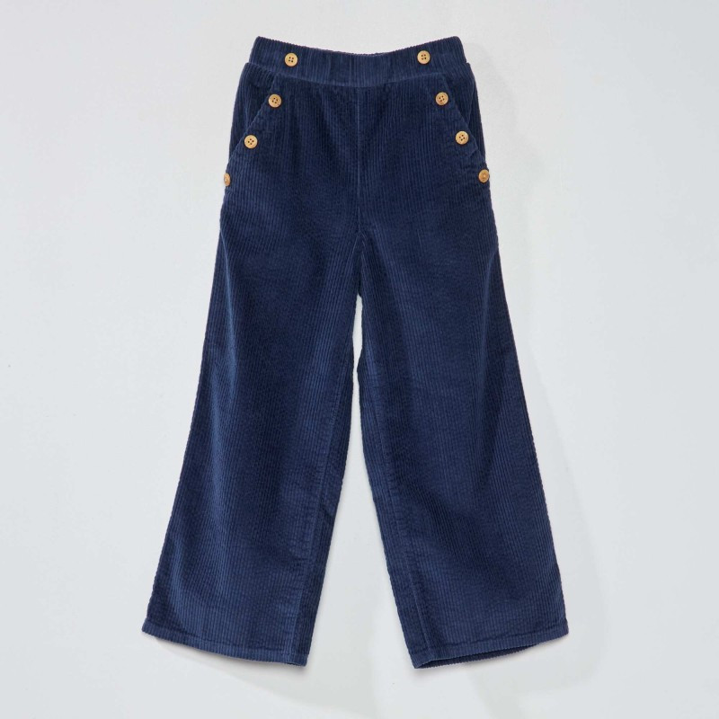 Pantalon en velours côtelé - Bleu foncé