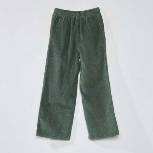 Pantalon en velours côtelé - Vert grisé