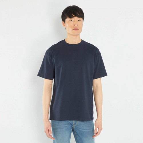 T-shirt en jersey uni - Bleu marine