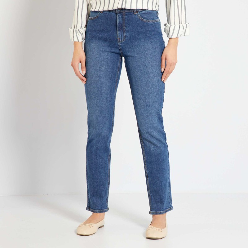 Jean regular taille haute - L30 - Bleu