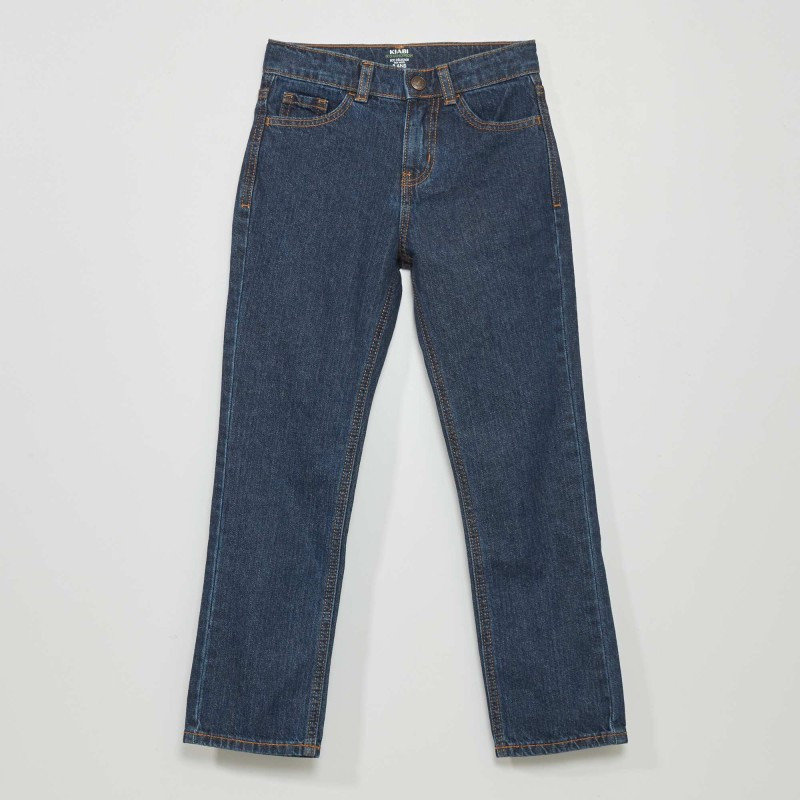 Jean regular à taille ajustable - Bleu brut