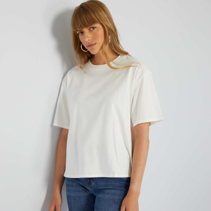 T-shirt en maille jersey - Blanc