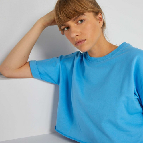 Tee-shirt crop top - Bleu