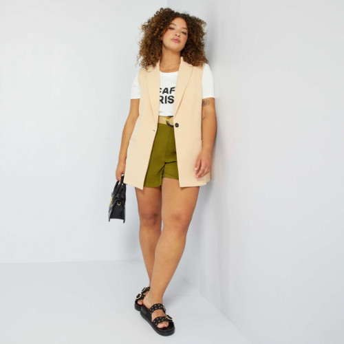 Short en twill avec ceinture - Vert