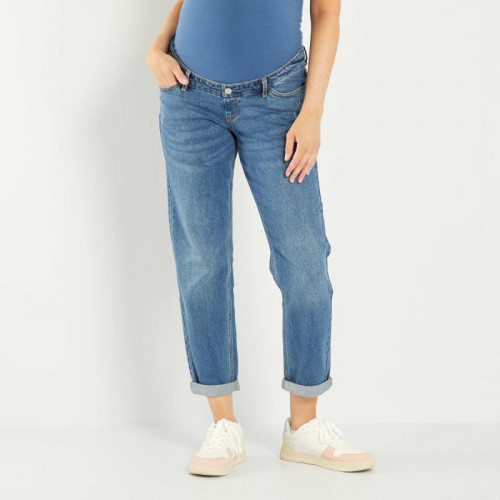 Jean mom grossesse stretch - Bleu