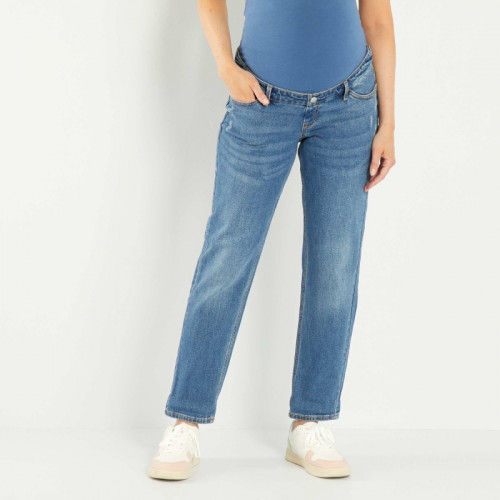 Jean mom grossesse stretch - Bleu