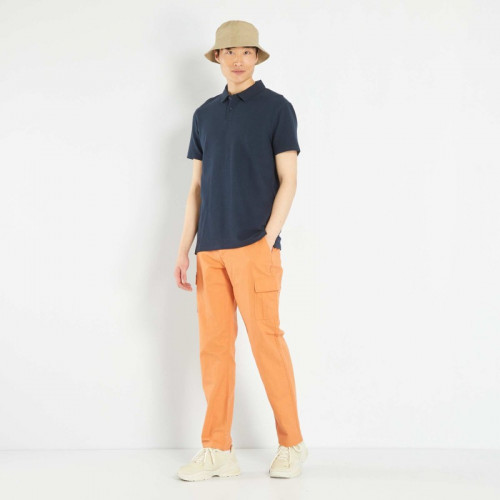 Pantalon en lin et coton avec poches - Orange