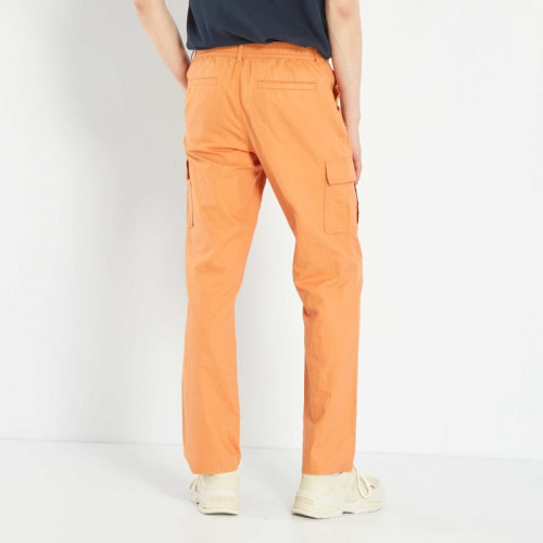 Pantalon en lin et coton avec poches - Orange