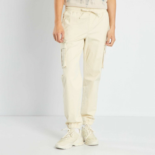 Pantalon chino avec poches à rabats - Beige