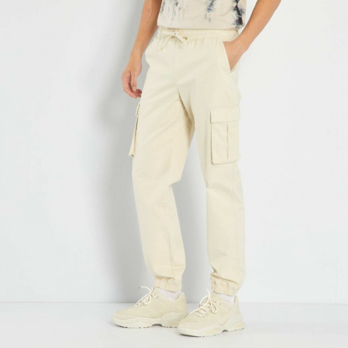 Pantalon chino avec poches à rabats - Beige