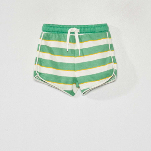 Short à rayures - Blanc/vert