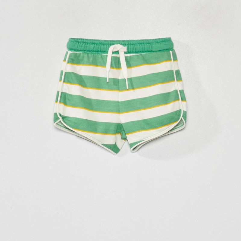 Short à rayures - Blanc/vert