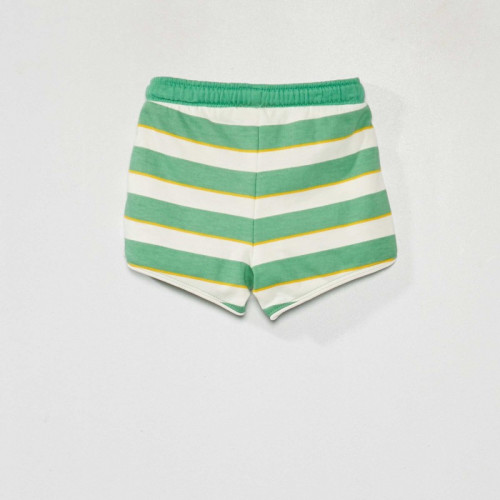 Short à rayures - Blanc/vert