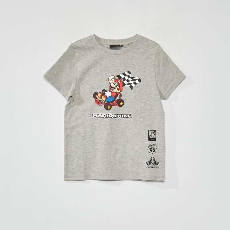 T-shirt à manches courtes 'Mario' - Gris