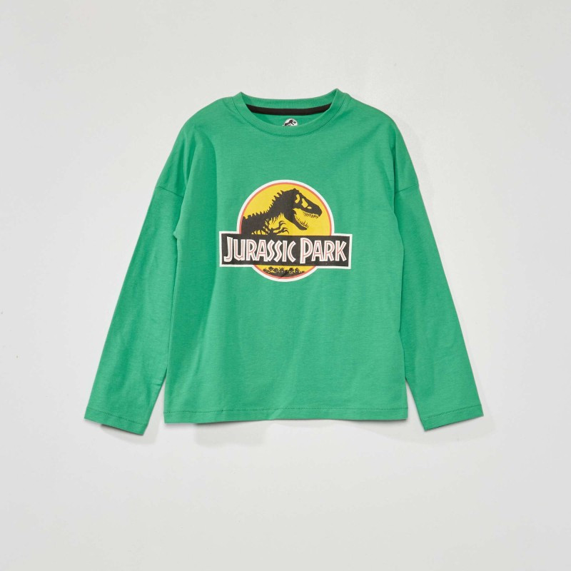 T-shirt manches longues 'Jurassic Park' - Vert