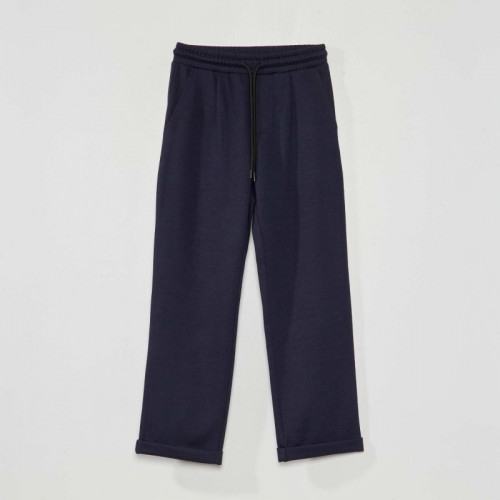 Pantalon jogging en maille piquée - Bleu marine