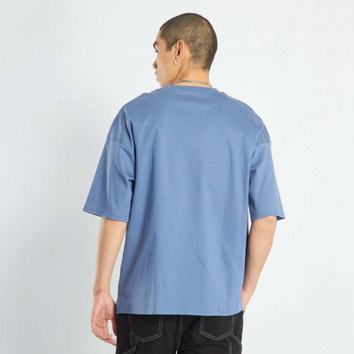 T-shirt avec poche poitrine - Bleu marine