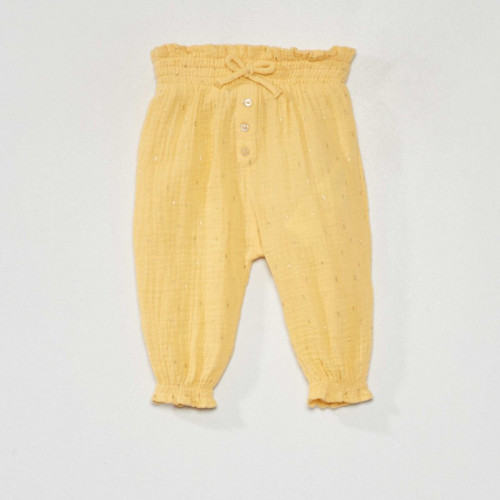 Pantalon forme sarouel - Jaune