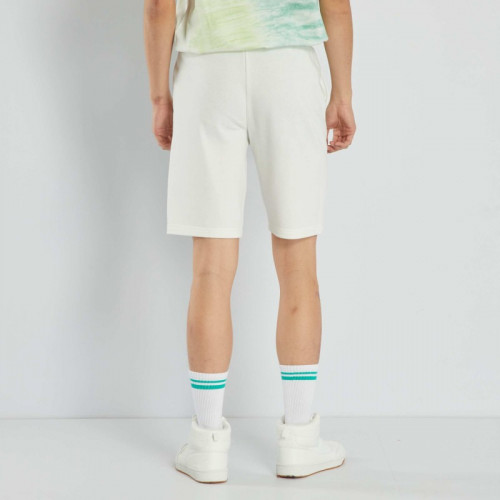 Short en molleton uni - Blanc