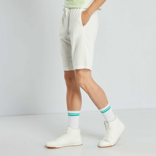 Short en molleton uni - Blanc