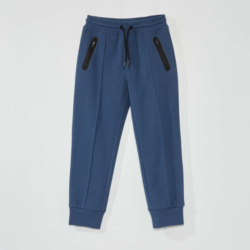 Pantalon de jogging en piqué de coton - Bleu