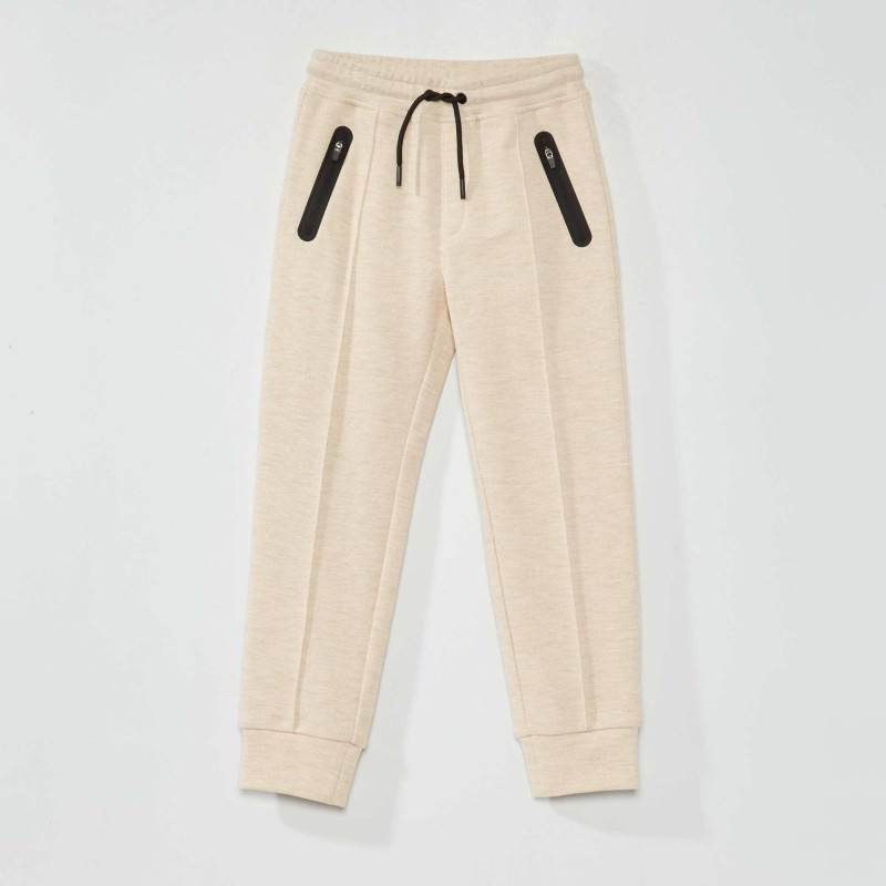 Pantalon de jogging en piqué de coton - Beige