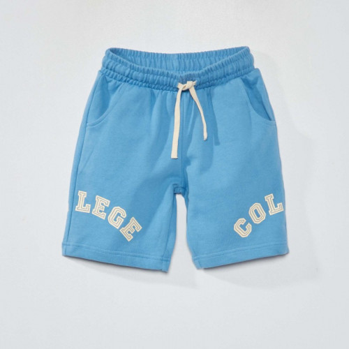 Short de sport en coton - Bleu