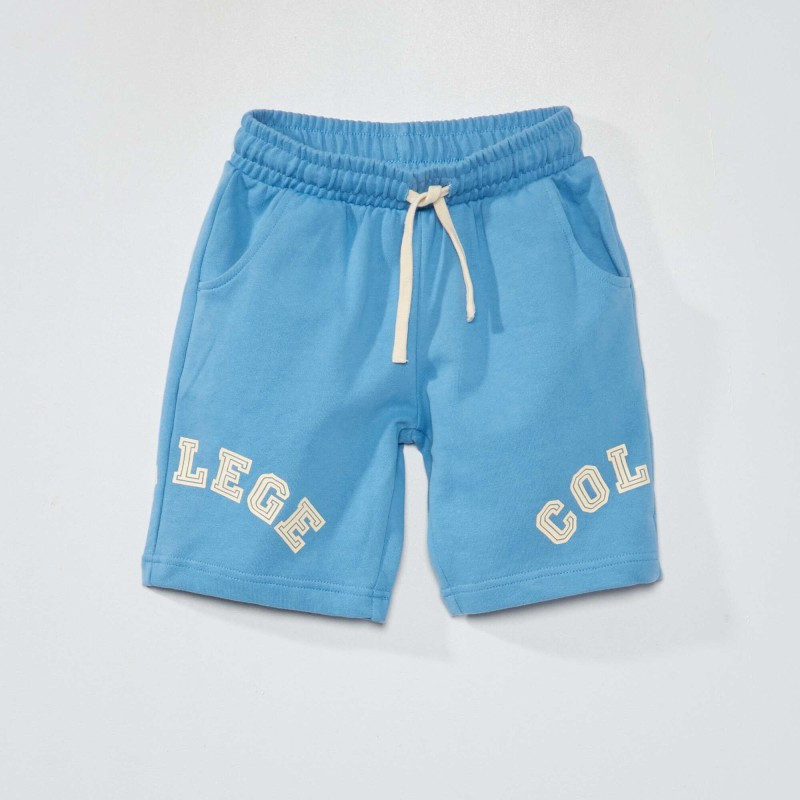 Short de sport en coton - Bleu