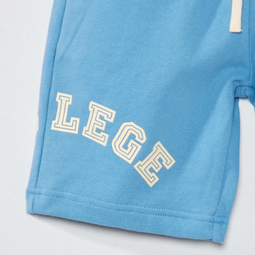 Short de sport en coton - Bleu