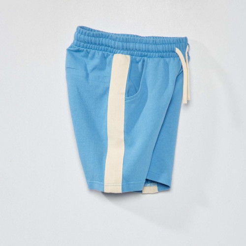 Short de sport avec bandes sur les côtés - Bleu