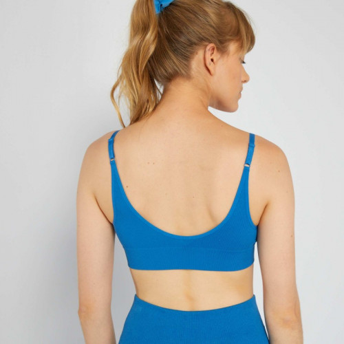 Brassière de sport côtelé - Bleu