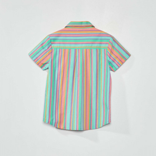 Chemise manches courtes imprimé 'surf' - Multirayures