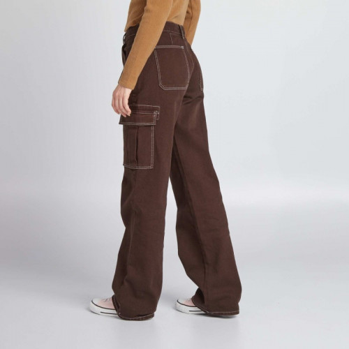 Pantalon avec poches à rabats - Marron