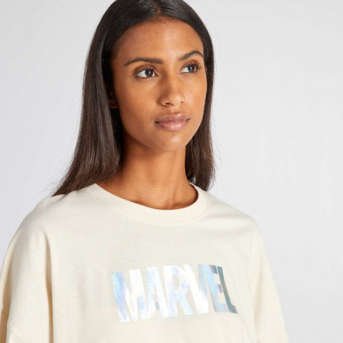 Tee-shirt oversize 'Marvel' - Beige