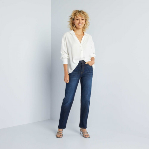 Jean regular taille haute - L30 - Bleu