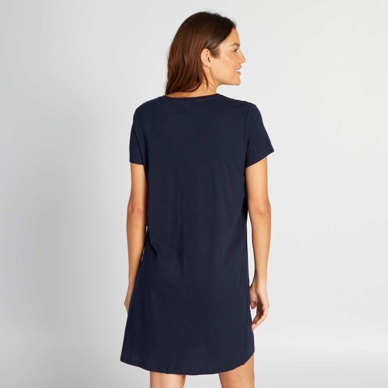 Chemise de nuit imprimé message - Navy