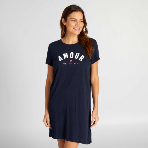 Chemise de nuit imprimé message - Navy