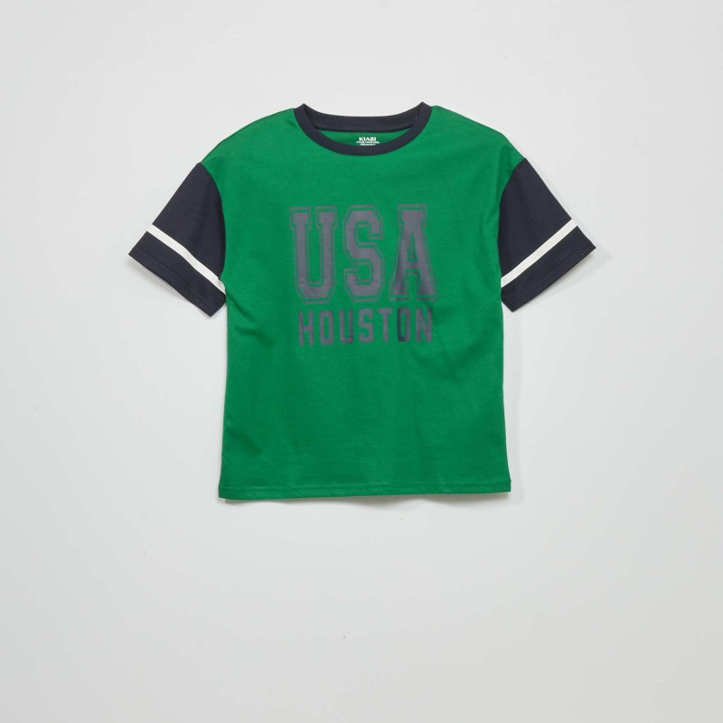 T-shirt imprimé 'USA' 'Houston' - W_greenfr