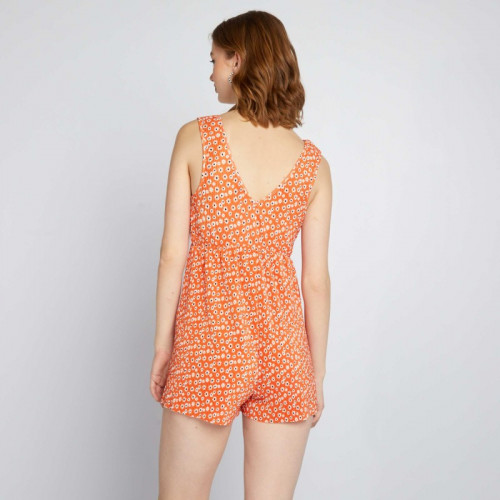 Combinaison short avec imprimé - Orange