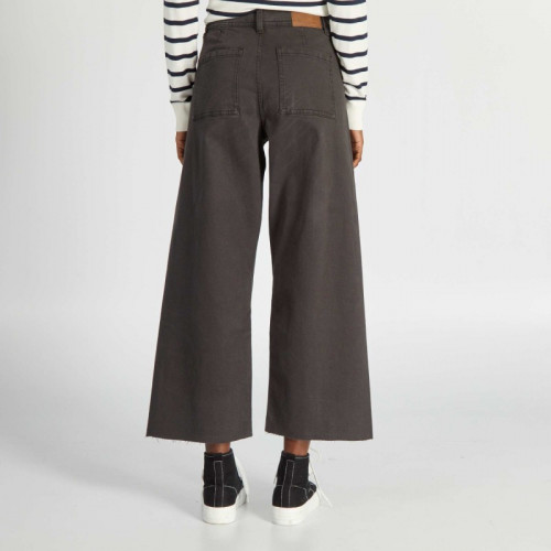 Pantalon large wide leg cropped - Noir