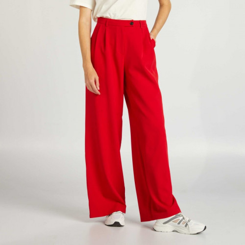 Pantalon tailleur coupe droite - Rouge