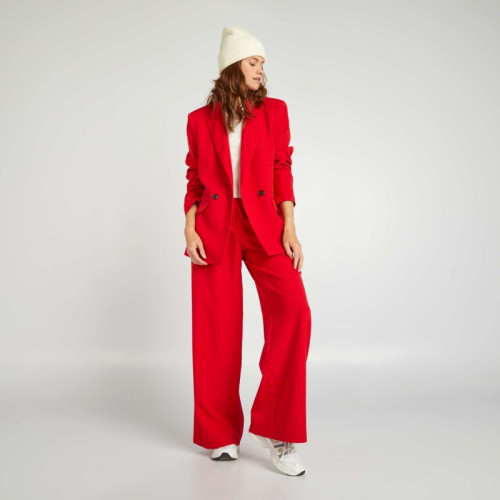 Pantalon tailleur coupe droite - Rouge